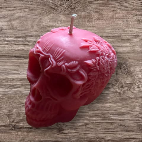 Rose Skull Soy Candle